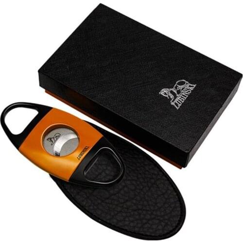 LUBINSKI Zinc Alloy Dual Blades Cigar Cutter Super Sharp Round Cutting Hole Cigars Tobacco Cigarette Cutting For COHIBA