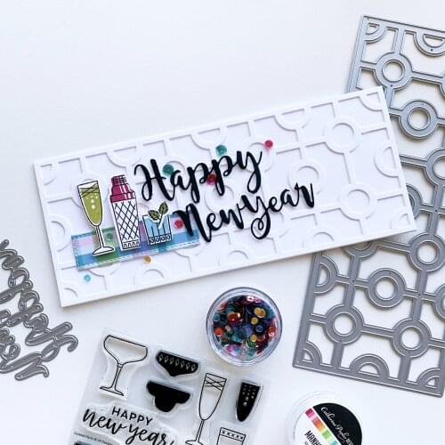 Mmao Crafts Metal Steel Cutting Dies Happy new year letters Stencil For DIY Scrapbooking Paper/photo Cards Embossing Dies