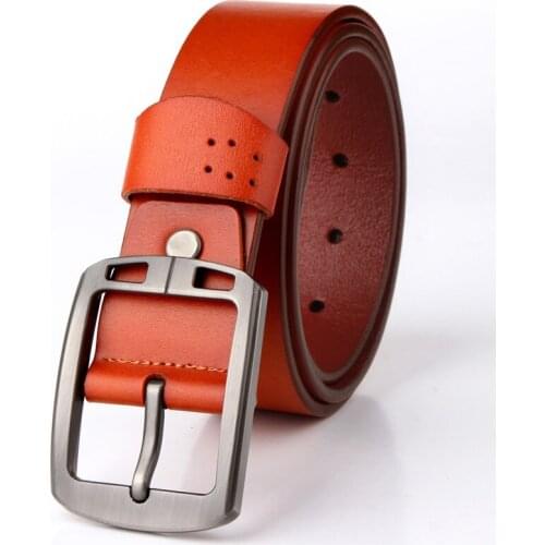 GOURS Genuine Leather Belts Men High Quality Pin Buckle Jeans Belt Cowskin Casual Belts Business Belt Cowboy Waistband GPDM009