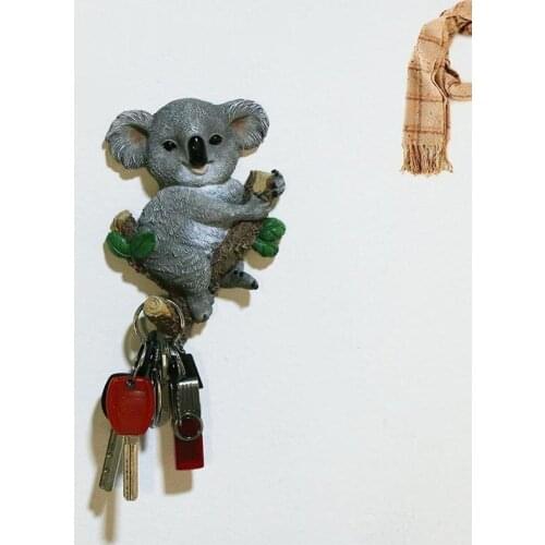 Animal Wall Hooks Creative Resin Key Hanger Cute Koala Bear Home Decorative Key Holder Wall Colgador De Llaves Wall Hook