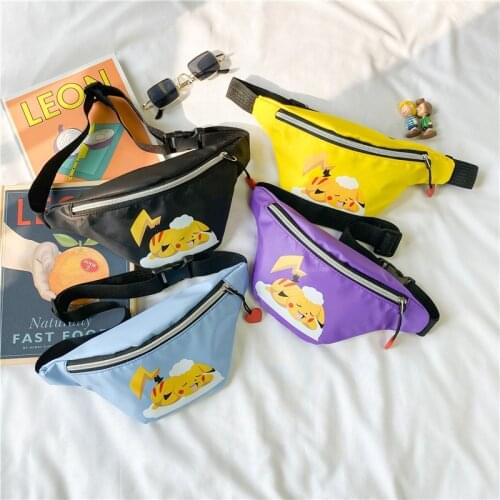 New Pokemon Fashion Boys Chest Bag Cartoon Anime Pikachu Printed Bags Small Outdoor Shoulder Messenger Bag Kids Boys Gifts