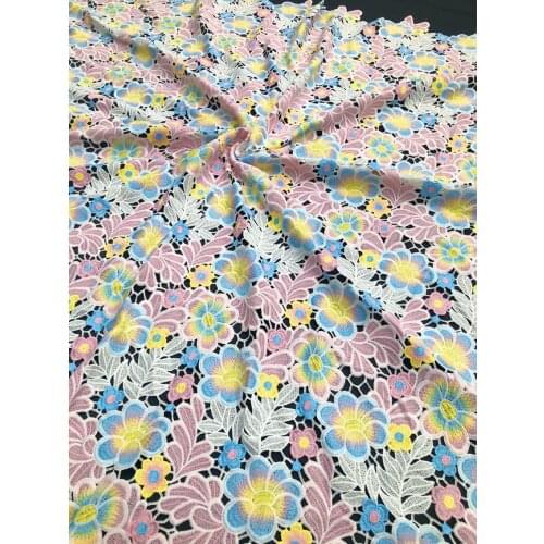 New Style Africa Lace Fabric 2021 High Quality Lace Water Soluble Embroidered Fashion Soft Lace Fabric 5 Yards