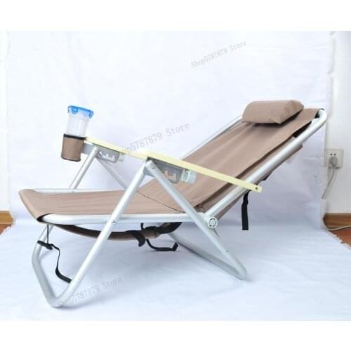 Outdoor folding recliner Portable folding backrest chair Outdoor folding chair fishing stool low chair