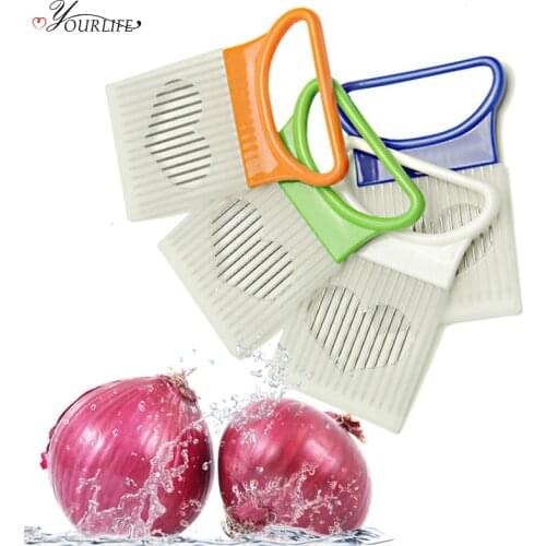 OYOURLIFE 1pc Stainless Steel Onion Cutter Easy Cut Onion Holder Fork Vegetable Slicer Tomato Cutter Needle Kitchen Gadgets