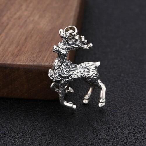 Deer Necklace Pendant Silver Jewelry 2020 Fashion Pendants for Women Men 925 Sterling Silver Gifts for Women Men Vintage Style