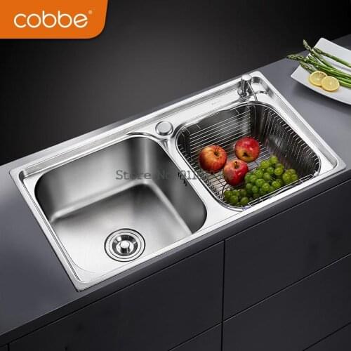 Kitchen Sink Double Tank 304 Stainless Steel Dishwasher, Vegetable Basin, Thickened Basin, Vegetable Basin