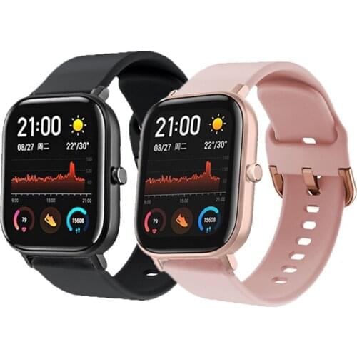 Watchband for Xiaomi Huami amazfit GTS/Amazfit Bip/GTR 42mm strap Metal buckle Silicone belt Sport Smart watch bracelet strap