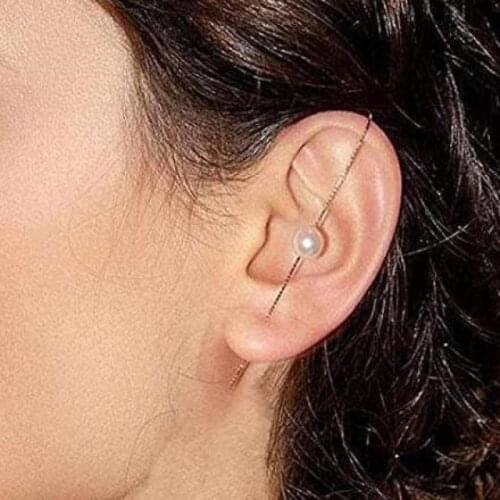 Fashion Crystal Earrings For Women Cartilage Hugging Cuff Dainty Earrings Cuff Gold Color Ear Climber Earrings Jewelry Gifts