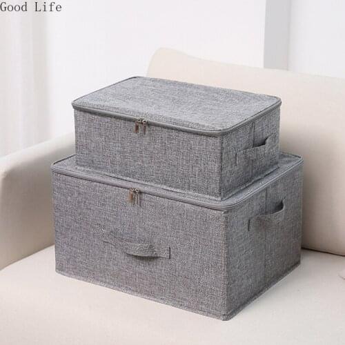 Folding Soft Cover Storage Bins Fabric Zipper Sealing Clothes Storage Box No Smell Washable Underwear Storage Organizer