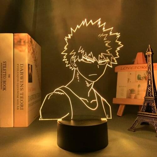 Anime Led Light Manga My Hero Academia Bakugo for Bedroom Decor Birthday Gift Gadget My Hero Academia Katsuki Bakugo 3d Lamp