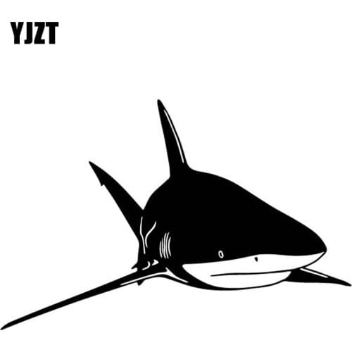 YJZT 17.6CM*11.6CM Shark Pattern Car Stickers Body Of Car Decoration Vinyl Decal Black/Silver C4-2235
