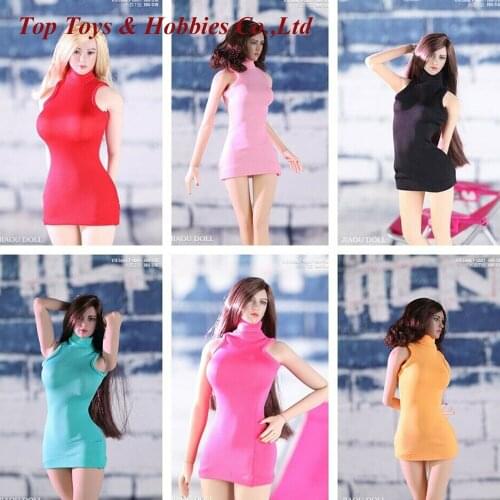 1/6 Scale High neck sleeveless tank top High Collar Dress Hip Skirt Clothes JOA-51 skirt Model for 12 inches Action Figure Body