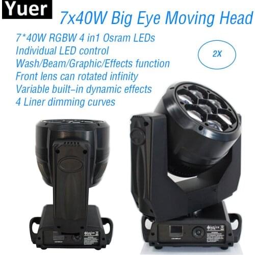2Pcs/Lot 7x40W RGBW 4In1 LEDs Moving Head Light Sound Party Equipment DMX LED DJ Disco Club Bar Lights Stage Moving Head Lights
