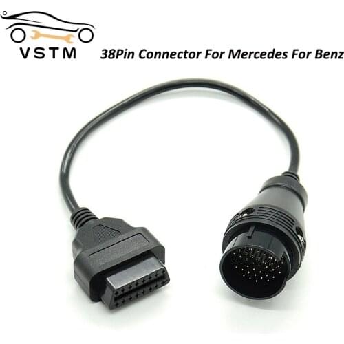 2021 High Quality MB 38 Pin to 16 Pin OBD2 OBD Diagnostic Adapter For Mer*cedes 38 pin OBD 38pin Connector For B*enz