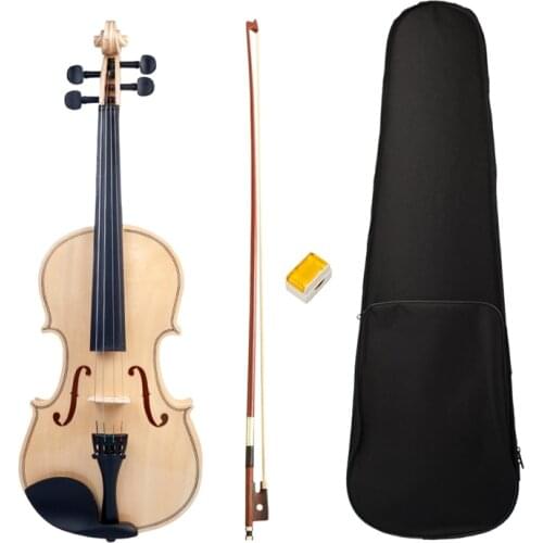 Acoustic Violin Adult Student Violin Full Size 4/4 Violin Smooth Polished Surface Violin Bow Box Set New