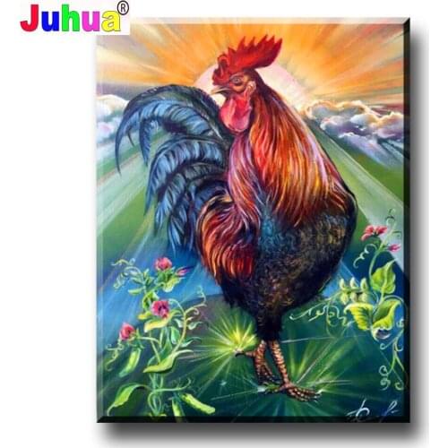 5D Diy Diamond Painting "Crowing Rooster Morning" Diamond Mosaic Of Pictures Cross Stitch 3D Rhinestone Embroidery Home Gift