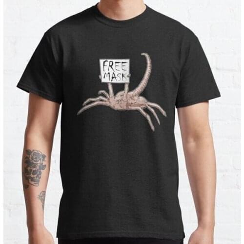 Free Mask! - Facehugger T-Shirt Tee short sleeve cotton t-shirt women and men