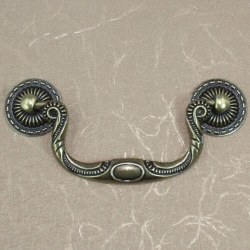 Desser pulls knobs Bronze drawer cabinet knobs pulls 96mm antique brass drop rings vintage furniture decoration hardware handle