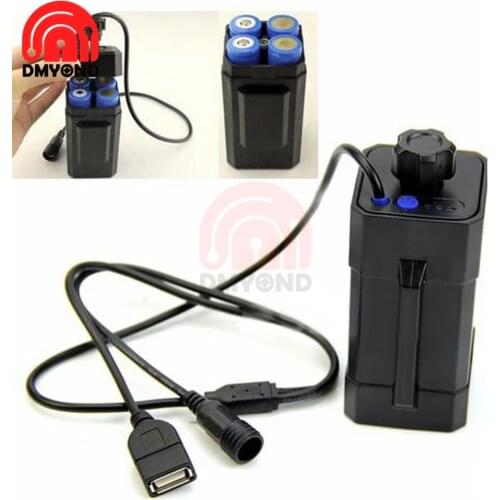 4 x18650 Battery Box Case Shell Pack Waterproof Safety LED Indicator Lithium Battery Case For Cycling BicycleTail Back Light