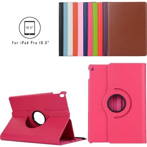 PU Leather Case Cover for iPad 2017 Pro 10.5inch 360 Degrees Rotating Stand Cases For New iPad 10.5 A1701 A1852 Smart Case Glass