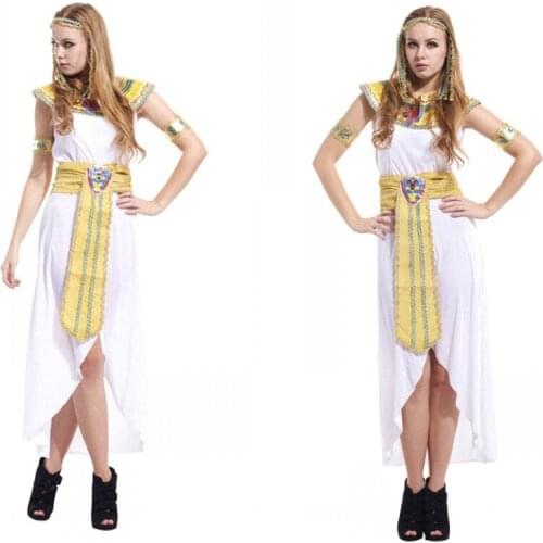 Ladies Purim Egyptian Cleopatra Costume Egyptian Goddess Roman Dress Cosplay Fancy Slim Dress For Women for Halloween party
