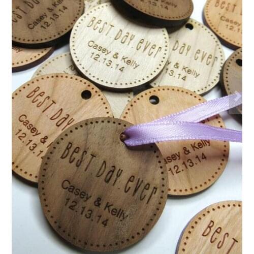 Personalized initials date Rustic Wedding Wood gift Favor tags Labels invitations party bridal shower decorations