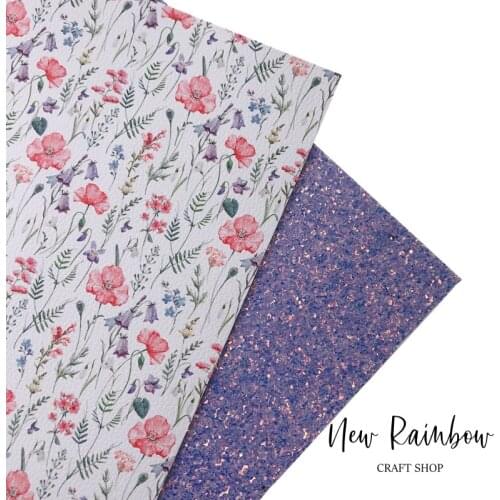 New Rainbow 22x30cm 3pcs/Lot Mauve Roses Bundle Faux Leatherette, Soft Cord Fabric Nice For Making Bows, Bags, Accessories, DIY