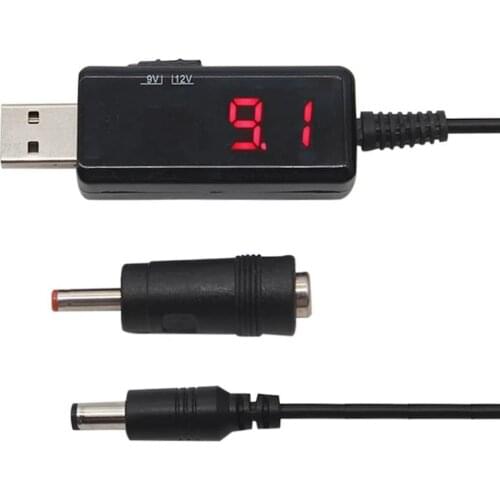 USB To DC Boost Converter Cable 5V to 9V 12V Adjustable Voltage Volt Led Display Transformer DC Power Regulator