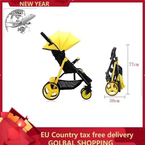 Lightweight folding baby stroller Can sit and recline shock four wheel portable pram EU Country Shipping By UPS Tax Free