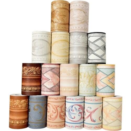 Waist Line Decoration Self-adhesive Waterproof 3d Stereo 5 Meters Long Kitchen Bathroom Tile Border Wall Corner Line Sticker