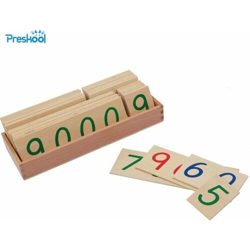 Montessori Math Baby Kids Toy Large Wooden Number Cards With Box 1- 9000 Preschool Early Childhood Education Brinquedos Juguetes
