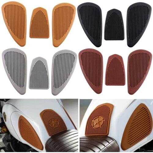 For Honda CB400 CX500 CG125 YAMAHA SUZUKI Retro Cafe Motorcycle Modified Fuel Tank Sticker Rubber Side Sticker Fuel Tank Pad