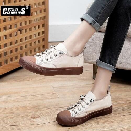 Cuculus Spring Summer Women Flats Genuine Leather Shoes Slip On Moccasins Soft Loafers Casual Shoes For Women walking shoes