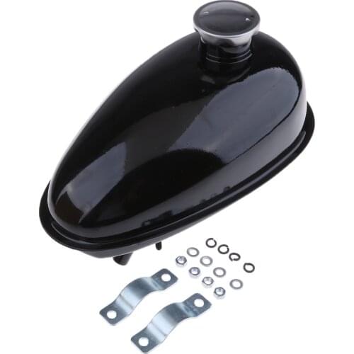 Motorized Bike Petcock 3L Metal Fuel Gas Tank Cap for 80cc 60cc 66cc 49cc Engine Black