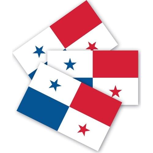 Panama Flag Bumper Stickers 3 Packs Made of Durable Waterproof Materials, Motorcycle Helmet Trunk Stickers Auto Decoration