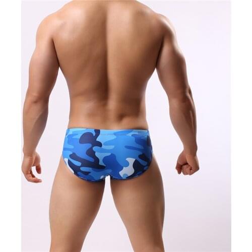 New camouflage print tight low waist sexy swimwear men swimming beach shorts men sports surf swim briefs bikinis swimsuits sunga