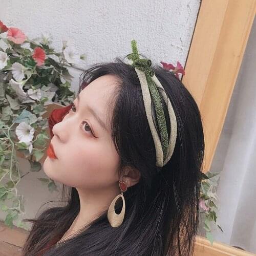 New Simple Gold Silk Small Bow All-match Childrens All-match Retro Hair Hoop Head Buckle Hair Accessories Women