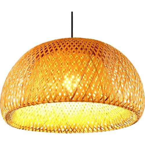New Japan Southeast Asian Handmade Bamboo Weaving Rattan Art Pendant Light Handmade Restaurant Hotel Coffee Hanging Lamp Fixture