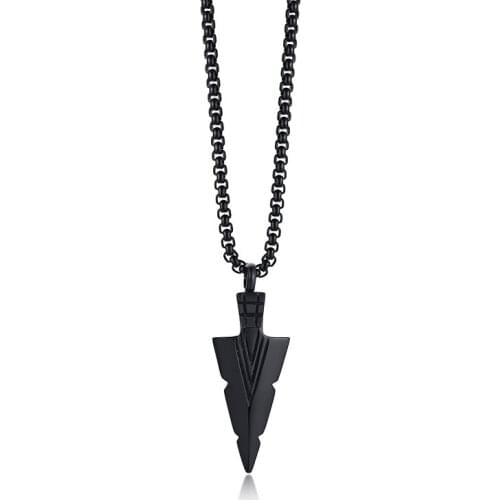 Ashes Necklace for Men Stainless Steel Arrow Spearhead Male Jewelry