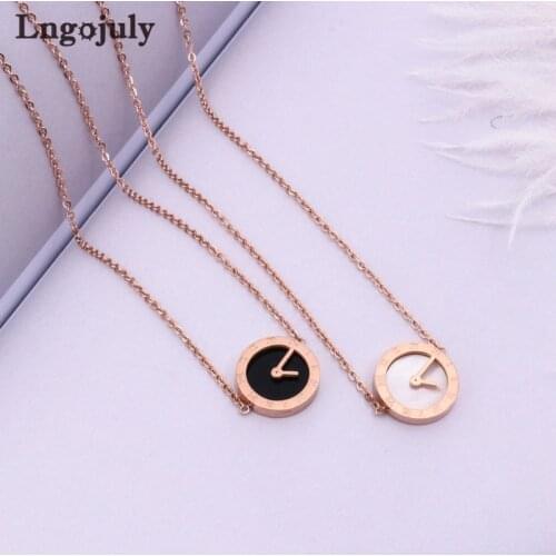 Hot Sale Women Necklaces Titanium Steel Clock Pendant Necklaces For Women Anniversary Wedding Party Necklace Jewelry Gift