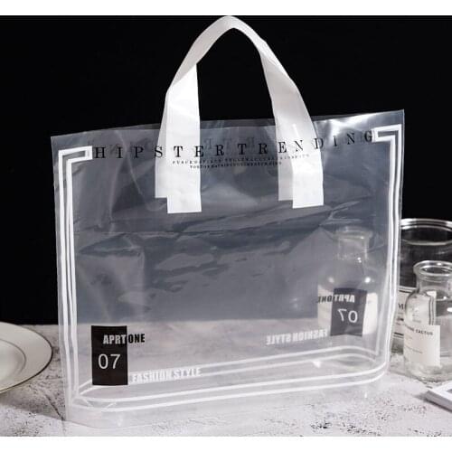 50Pcs/Lot Plastic Gift Bag Cloth Storage Shopping Bag with Handle Party Wedding Plastic Candy Cake Wrapping Bags Clear Pouches