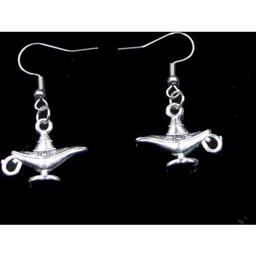 Fashion Handmade Simple Design 22*18mm Aladdin Magic Lamp Genie Drop Earrings For Women Gift Fashion Jewelry Cute Small Object