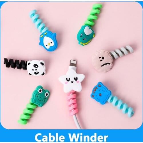 Silicone Data Cable Protector Cute Cartoon Data Line Cord Protective Case Cable Mobile Phone Accessories Charging Winder