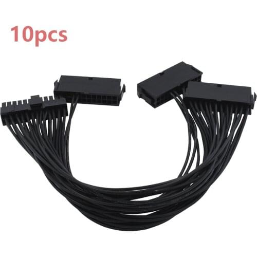 TISHRIC 10PCS ATX Mining Power Supply Cord 20+4 24Pin Three PSU Extension Cable Adapter Power Supply Synchronizer For GPU Miner
