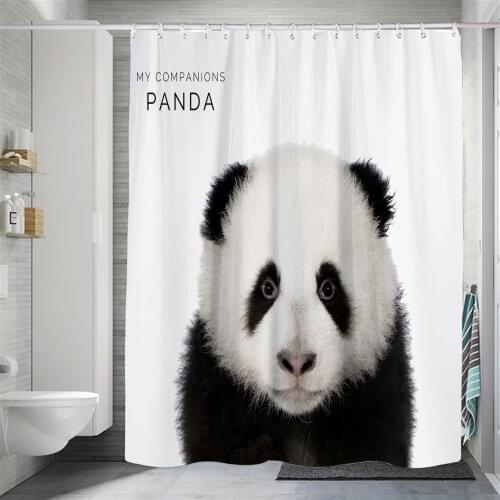 Waterproof Shower Curtain Animal Series Bath Curtains For Bathroom Bathtub Punch-Free Bathing Cover Large Wide With 12pcs Hooks