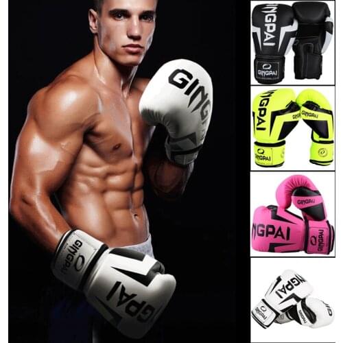 GINGPAI 12oz High Quality Boxing Gloves Adult Men and Women Sandbags MMA Gloves Muay Thai Fighting Training Sports Kick Gloves