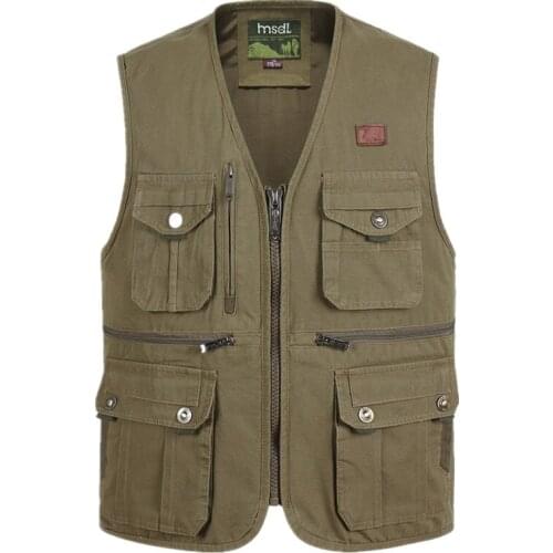 Latest waistcoat designs for men vests male with many pockets fashion tactical vest men sleeveless jacket KK2438