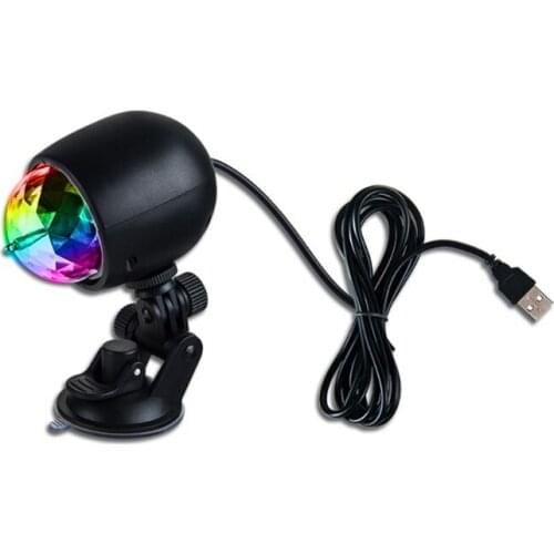 1Pc Auto Car Disco DJ Stage Lighting LED RGB Crystal Ball Lamp Bulb Light Ball Laser Projector Lamp Party