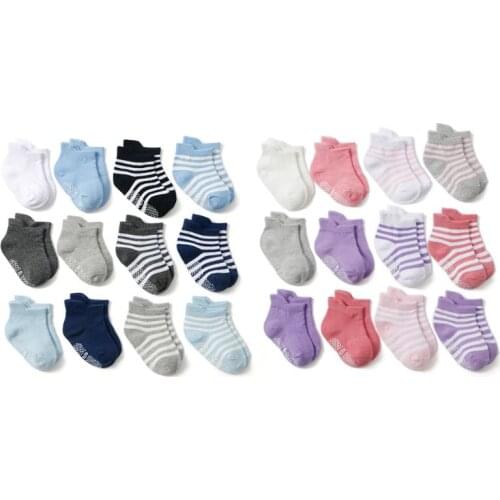 12Pair/Set Toddler Baby Sport Cotton Sock Elastic Anti Slip Socks for Boys Girls Superior Quality