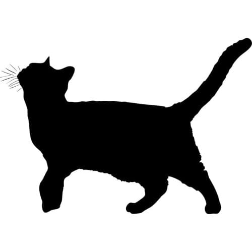 15*10.5CM Walking Pet Cat Car Styling Stickers Funny Personality Decorative Window Decals Black/Silver C6-0382